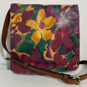 Patricia Nash Purple and Yellow Floral Blooming Romance Crossbody Bag